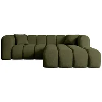 Altdecor Ecksofa Grün, Textil, 5-Sitzer, L-Form Corner Sofa Bett