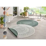 HANSE HOME Teppich HANSE HOME Porto Wendeteppich", grün, H:5mm ⌀100cm Kunstfaser, Teppiche, Teppich, Wetterfest, Balkon, Garten, Wohnzimmer, Wasserfest