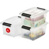 Iris Ohyama Aufbewahrungsbox 5L 3-tlg. transparent
