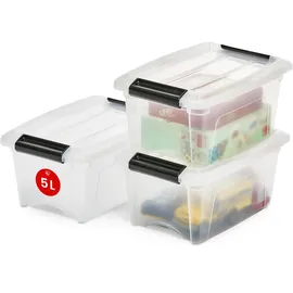 Iris Ohyama Aufbewahrungsbox 5L 3-tlg. transparent