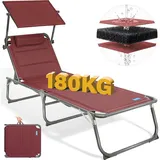 HOMECALL Sonnenliege 180 x 60 x 30 cm Rot
