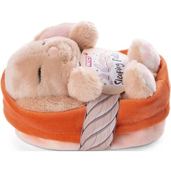Nici Kuscheltier Sleeping Pets, Hase karamell, 12 cm, im Körbchen braun