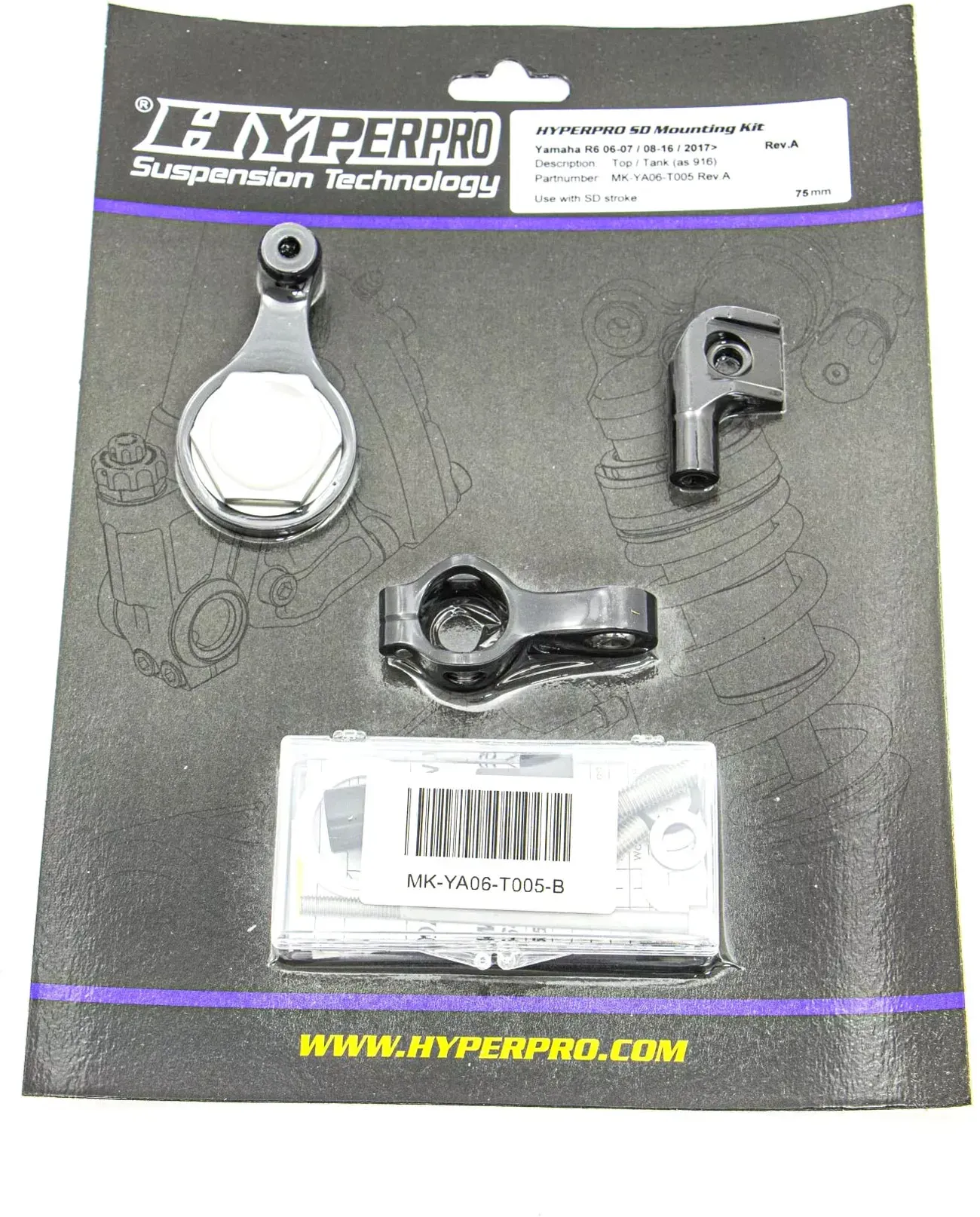 Hyperpro Steering Damper, kit de montage - Or