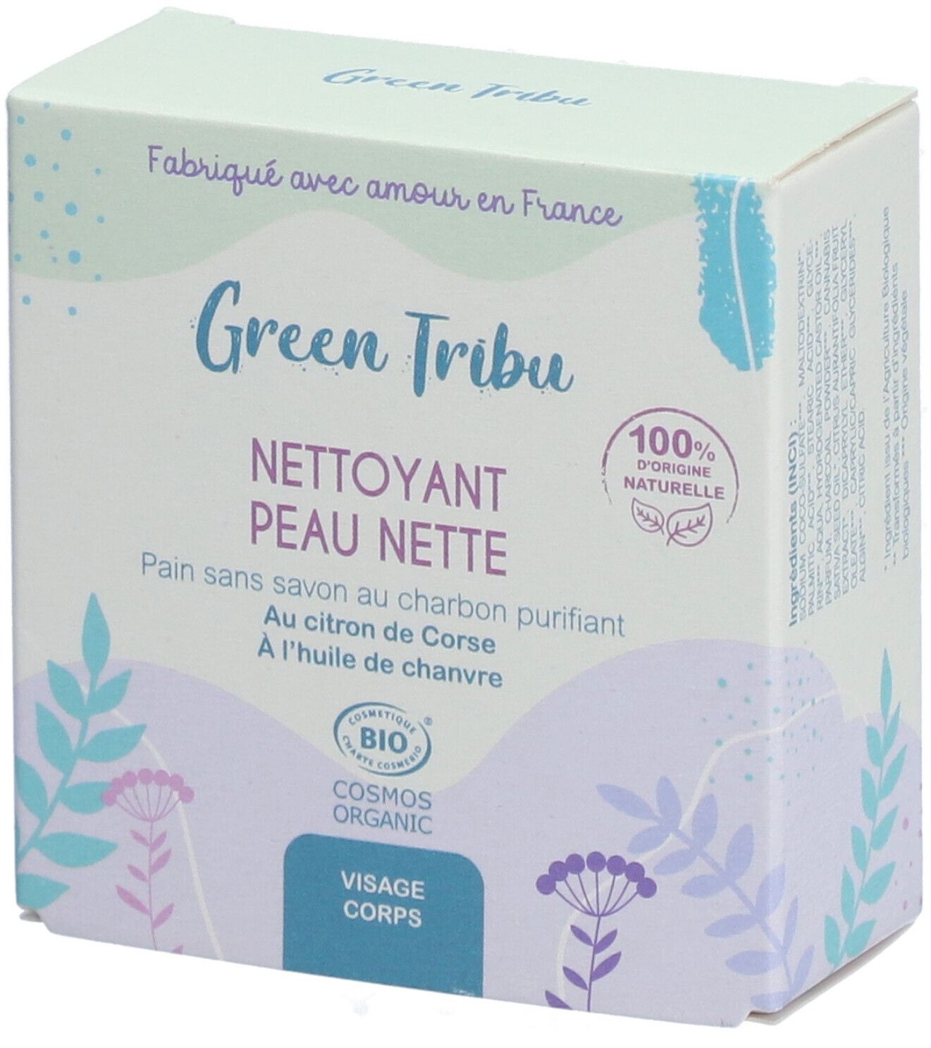 GREEN TRIBU Nettoyant peau nette 110 g savon