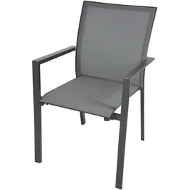 Garden Pleasure Rana Gartenstuhl 63 x 58 x 89 cm grau 2er Set