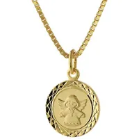 trendor 75323 Engel Schmuck-Anhänger für Kinder Gold 585 + vergoldete Kette, 38 cm