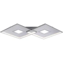 LED Deckenleuchte, stahlfarben, modernes Design, dimmbar, Fernbedienung