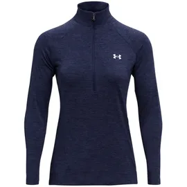 Under Armour Tech 1/2-Zip langarm Sweatshirt Damen 410 midnight navy/cadet/metallic silver M