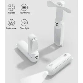 JISULIFE F8 3-in-1 Handventilator 10 cm Weiß