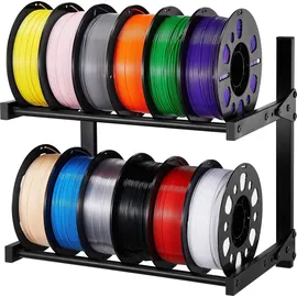 Vevor Filament Lagerregal mit 2 Ebenen zur Wandmontage, 445 x 290 x 425 mm, Filamentspulenhalter auf Rädern, 3D-Druckerzubehör Organizer für 3D-Druckstudio, Büro, Werkstatt, Schwarz