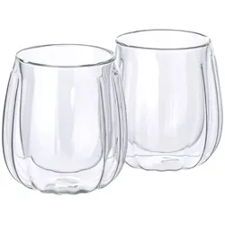 Latte-Macchiato-Glas MULEX "Mulex Gläser Set Chicago", transparent, H:10cm Ø:7,5cm, Borosilikatglas, Trinkgefäße, doppelwandig, ideal f. Kaffee, Cappuccino, Latte Macchiatto, 2tlg
