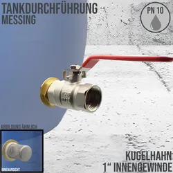 Tank Regen Tonnen Durchführung Messing Kugelhahn 1 Innengewinde - Anschuss Set ..."