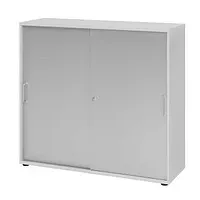 hjh OFFICE PRO Haziender Büroschrank 120 x 40 x 110 cm grau/silber