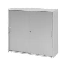 hjh OFFICE PRO Haziender Büroschrank 120 x 40 x 110 cm grau/silber
