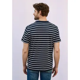 STREET ONE Gestreiftes Henleyshirt - blau
