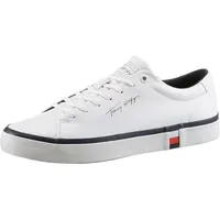 Tommy Hilfiger MODERN VULC CORPORATE LEATHER Vulkanisierte Sneaker Herren, Weiß (White), 43 EU