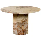 MAGNA Atelier Esstisch OCTAGON aus Marmor, Küchentisch, Naturstein Dining Table, 120x76cm beige