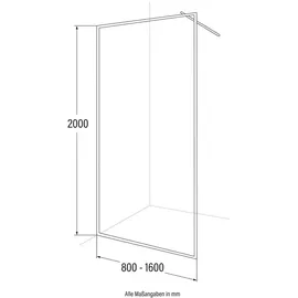 Home Deluxe Duschabtrennung Schwarz, Glas, Metall, 150x200 cm, Badezimmer, Baden - Duschen, Duschtrennwände