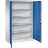 CP-Möbel Werkzeugschrank 8931-00, aus Metall, grau / blau, mit 4 Fachböden, abschließbar, 120 x 195 x 50 cm