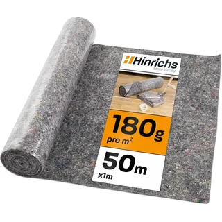 Hinrichs Malervlies 50m x 1m Rolle 180g/m2, 50m2 rutschhemmend, - Oberflächenschutz für Maler und Heimwerker - Malerfilz Fliesrolle