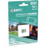 Emtec EMTEC, MicroSDXC 512 GB UHS-I U3 V30 A1 Express Gaming, kompatibel mit Nintendo Switch 2, hohe Geschwindigkeit bis zu 880 Mb/s, erweiterter Speicher, ideal für Videospiele und Anwendungen