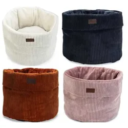 Katzenkorb mit hohem Rand - Cord - Designed by Lotte ribbed -anthrazit, hellgrau, rosa, terrakotta (Farbe: terrakotta)