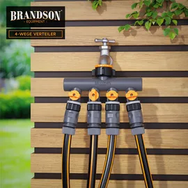Brandson 4-Wege Wasserverteiler 3/4 Zoll orange/schwarz