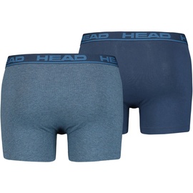 Head Herren Boxershorts im Pack - Basic, Baumwoll Stretch, einfarbig Blau (Blue Heaven) L