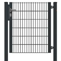 fa-bausysteme Gartentor für Doppelstabmattenzäune Halb-Rahmen Anthrazit 92 cm x 180 cm