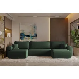 Kaiser Ecksofa mit schlaffunktion und bettkasten, Sofa U-form, Couch U-form CAPRI Poso Grün - Grün