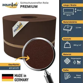 zaunzu® Zaunblende 50 m Braun