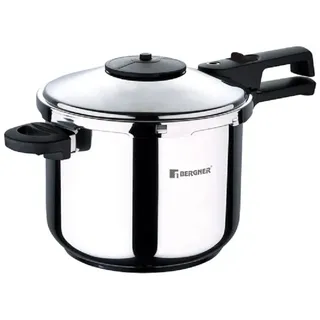 Bergner Schnellkochtopf Schnellkochtopf 6 L Aus Edelstahl Induktionsgeeignet, Induktion & mit Deckel und Sicherheitsventil