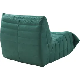 [en.casa] Bodensessel Kodsø Mikrofaser 90 x 75 x 100 cm Grün mit Hocker