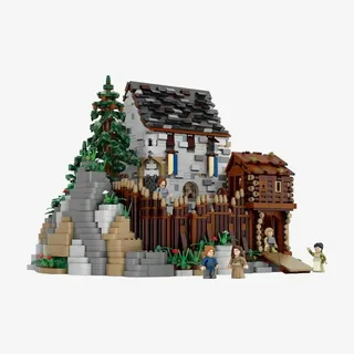 BlueBrixx Pro 108628 – Burg Blaustein (mini blocks), 5502 Klemmbausteine, BlueBrixx Burg Blaustein Set Geschenk für Architektur und Mittelalter Fans, Standardsteine, Bausteine der Burg Blaustein-Serie