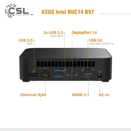 CSL Mini-PC ASUS NUC14 N97 2023 24 GB RAM 2000 GB SSD Intel UHD Graphics Windows 11 Home