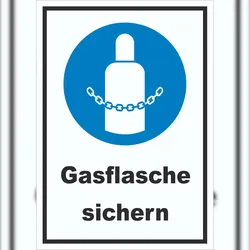 HB-Druck Gasflaschen sichern Schild A5 (148x210mm)
