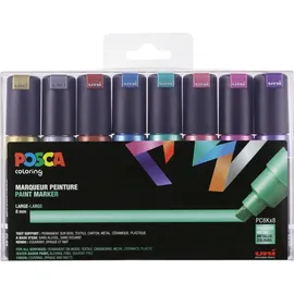 p.o.s.c.a. POSCA Pigmentmarker 8 St. farbig sortiert