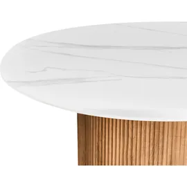 Beliani Esstisch Albina Weißer Marmor 120 cm 120 cm