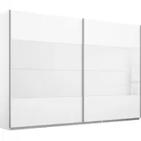Rauch Schwebetürenschrank RAUCH "Quadra Bestseller Schlafzimmerschrank in vielen Breiten", weiß (weiß, weißglas), B:271cm H:230cm T:62cm, Holzwerkstoff, Schränke, Schwebetürenschrank, Kleiderschrank Garderobenschrank Schrank mit Glaselementen