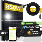 SUNNIVA Balkonkraftwerk 850/800W Solaranlage mit 800W Astro-Energy Micro Wechselrichter 2 x 425 W