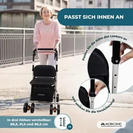 Mobiclinic Einkaufswagen mit Sitz Schwarz 21 L