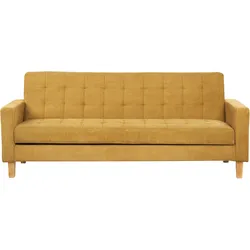 3-Sitzer Schlafsofa senfgelb mit Stauraum VEHKOO