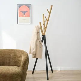 [en.casa] Garderobenständer Laerdal 172 x 49 x 49 cm Schwarz
