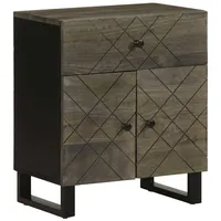 VidaXL Nachttisch Schwarz 50x33x60 cm Massivholz Mango