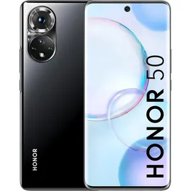 Honor 50 5G, Mobiltelefon ohne Simlock mit 8+256 GB und 108-MP-Kamera, Dual-SIM Handy, Abgerundetem 6,57-Zoll-Bildschirm mit 120 Hz und Android 11,Globale Version Midnight Black