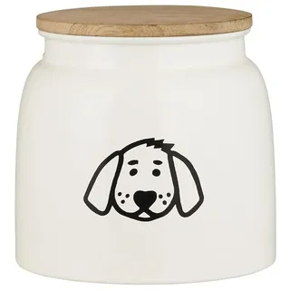 ib laursen Dose für Hundefutter mit Holzdeckel weiß 04897-11
