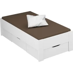 Stauraumbett RAUCH "Aditio", weiß, B:96cm H:50cm L:208cm, Betten, ohne Kopfteil, inklusive Schubkästen, Topseller