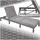 Tectake Rattan Sonnenliege 196 x 66 x 27 cm Grau