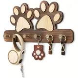 Aipwerer Holz SchlüSselhaken,6 Haken SchlüSselbrett Home,Wand SchlüSselhalter Vintage,SchlüSselhalter Organizer,Wohnzimmer Studie Ornament SchlüSselkäSten Holzhaken (Braun/Katzenpfote)