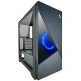 Azza Eclipse - ATX Mid Tower Gaming Gehäuse mit eingebautem ARGB-Frontlüfter, Schwarz